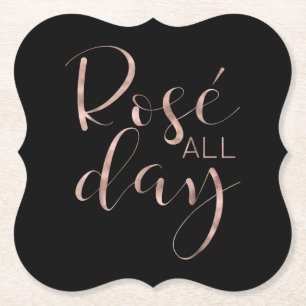 Dessous-de-verre En Papier Drôle Rose Cute toute la journée Vin Lover Cadeau