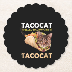 Dessous-de-verre En Papier Drôle Tacocat Tacocat Taco Cat épinglé en arri