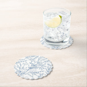 Dessous-de-verre En Papier Dusty Blue Toile Botanique Dessous de verre en pap