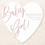 Dessous-de-verre En Papier Dusty rose / Rose bébé fille Baby shower Coeur<br><div class="desc">https://www.zazzle.com/collections/dusty_pink_rose-119320912565185572?rf=238296117664346256</div>