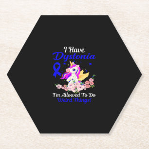 Dessous-de-verre En Papier Dystonia Sensibilisation Funny Unicorn Ami Famille