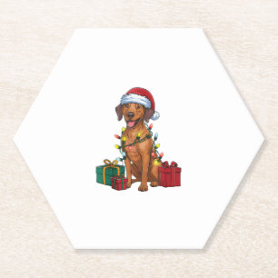 Dessous-de-verre En Papier Éclairage de Noël Père Noël Rhodesian Ridgeback Ch