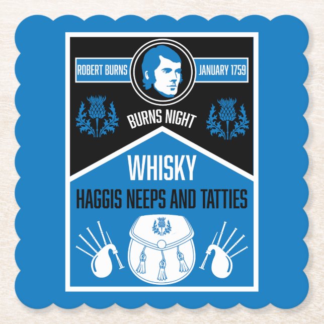 Dessous-de-verre En Papier Ecosse Burns Night (Devant)