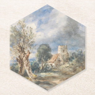 Dessous-de-verre En Papier Église Stoke Poges (1834) John Constable