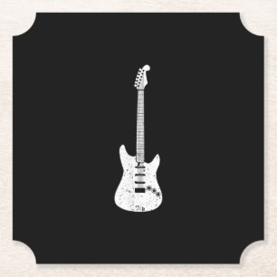 Dessous-de-verre En Papier Electric Guitar Med Guitarist Musician Player