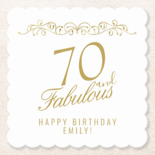 Dessous-de-verre En Papier Elégant 70 et Fabuleux 70e anniversaire fête