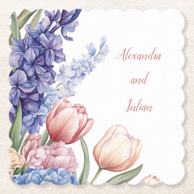 Dessous-de-verre En Papier Elegant Floral Coaster (Devant)