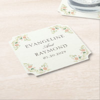 Élégant floral rococo aquarelle mariage 
