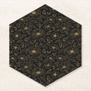 Dessous-de-verre En Papier Élégant Floral Sans Couture de Luxe