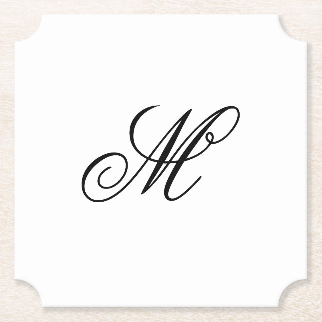 Dessous-de-verre En Papier Élégant Monogramme initial (Devant)