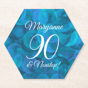Dessous-de-verre En Papier Elegant Ocean Blue 90 et soirée d'anniversaire san