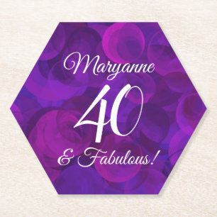 Dessous-de-verre En Papier Elégant Purple 40 et Fabuleux fête d'anniversaire