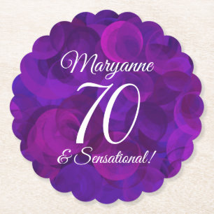 Dessous-de-verre En Papier Elegant Purple 70 et fête d'anniversaire sensation