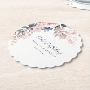 Dessous-de-verre En Papier Élégant script floral 60e anniversaire