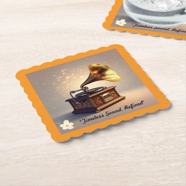 Dessous-de-verre En Papier "Elegant Vintage Sound" (Incliné)