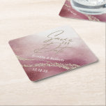 Dessous-de-verre En Papier Elégante aquarelle Bourgogne & Or Enregistrer la d<br><div class="desc">Awash Elegant Aquarelle Texture in Cranberry colorway of Deep Wine Burgundy Red Pink,  and faux or Foil main accents. Elégant Mariage Enregistrer les Dessous de verre Date Avec jolie Calligraphie Signature Script police! ~ Regardez ma boutique pour voir l'ensemble de la suite mariage pour ce design!</div>