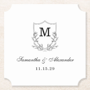 Dessous-de-verre En Papier Élégante crête noire et blanche