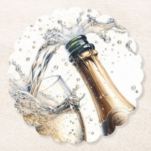 Dessous-de-verre En Papier Élégante Mariage Splash Douche de Mariée