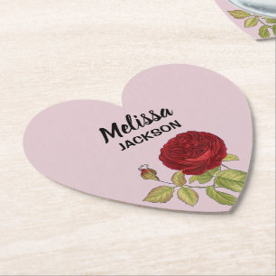 Dessous-de-verre En Papier Élégante rose rose rose rose rose rouge