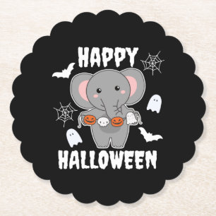 Dessous-de-verre En Papier Elephant Happy Halloween