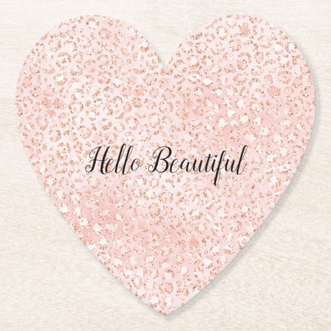 Dessous-de-verre En Papier Empreinte de léopard de Parties scintillant blanc  (Devant)