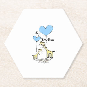 Dessous-de-verre En Papier Enfants Big Brother Cute Giraffes Idée cadeau Todd