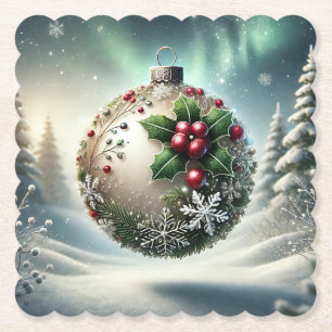 Dessous-de-verre En Papier Ensemble de dessous de verre Boules de Noël Différ