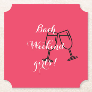 Dessous-de-verre En Papier enterrement de vie de jeune fille rose