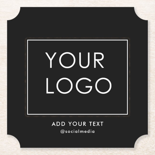 Dessous-de-verre En Papier Entreprise moderne Logo Entreprise Noir (Devant)