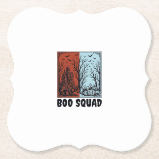 Dessous-de-verre En Papier Équipe Boo Modèle de Chemise de Citrouille Hallowe