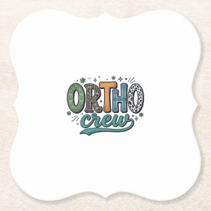 Dessous-de-verre En Papier Équipe Ortho Vintage Équipe Dentaire Vector Design
