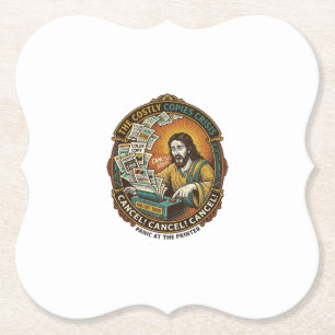 Dessous-de-verre En Papier Erreur d'imprimante Jésus 100 exemplaires couleur
