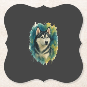 Dessous-de-verre En Papier Esprit de Husky Aquarelle Majesté