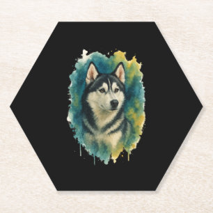 Dessous-de-verre En Papier Esprit de Husky Aquarelle Majesté