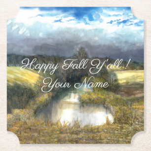 Dessous-de-verre En Papier Etanche d'automne peinture aquarelle