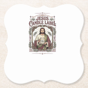 Dessous-de-verre En Papier Étiquette de bougie Jésus Bougie Jésus Foi chrétie