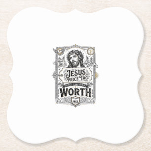Dessous-de-verre En Papier Étiquette de prix de Jésus vaut Étiquette de prix 