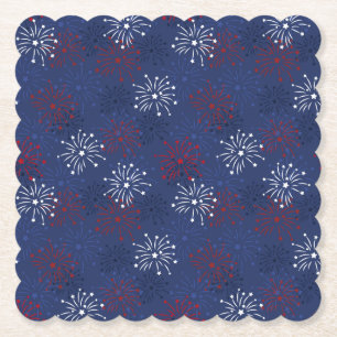 Dessous-de-verre En Papier Etoiles et feux d'artifice : Fête de l'Indépendanc
