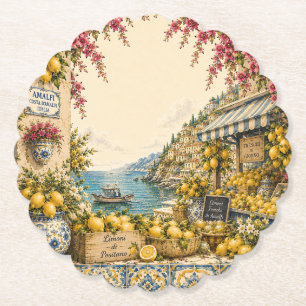 Dessous-de-verre En Papier Évasion Méditerranéenne   Décor de Marché au Citro