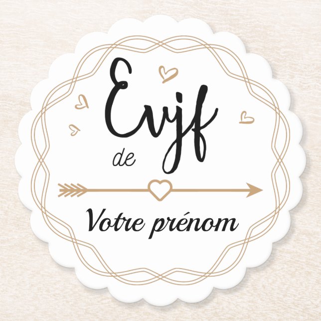 Dessous-de-verre En Papier EVJF de ... (Devant)