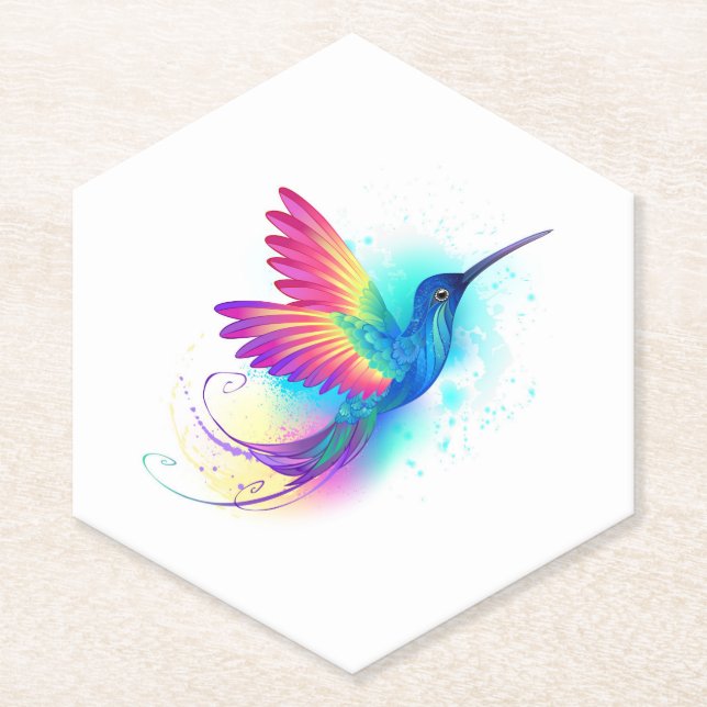 Dessous-de-verre En Papier Exotic Rainbow Hummingbird (Devant)