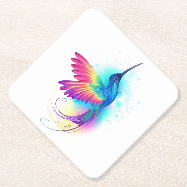 Dessous-de-verre En Papier Exotic Rainbow Hummingbird (Devant)