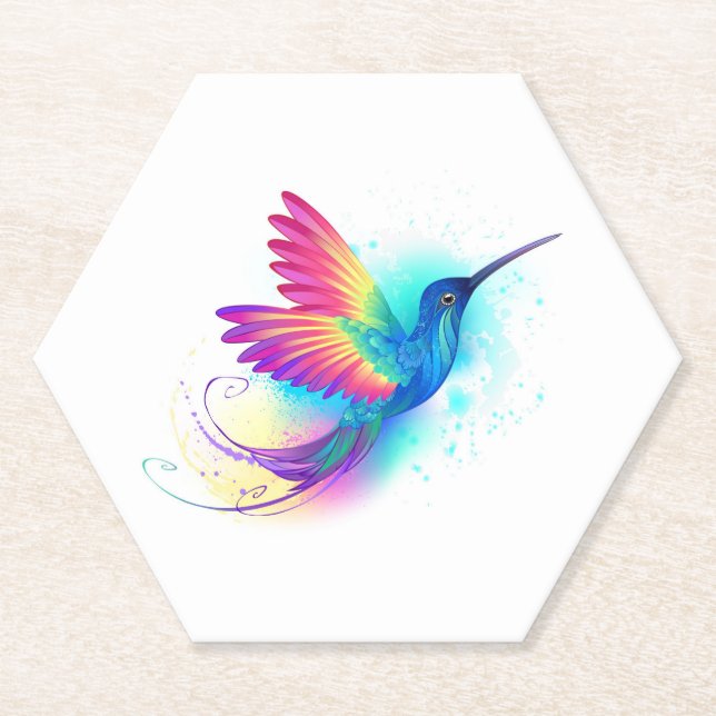 Dessous-de-verre En Papier Exotic Rainbow Hummingbird (Devant)