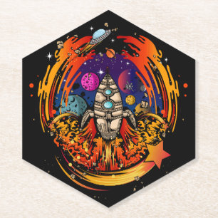 Dessous-de-verre En Papier Exploser le vaisseau spatial