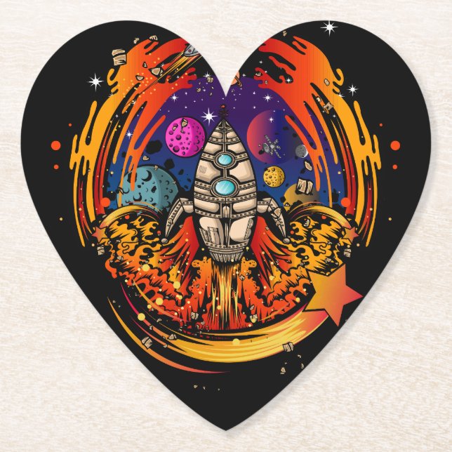 Dessous-de-verre En Papier Exploser le vaisseau spatial (Devant)