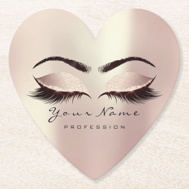 Dessous-de-verre En Papier Extension de maquillage de Parties scintillant ros (Devant)