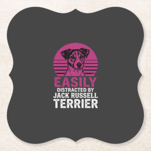 Dessous-de-verre En Papier Facilement Distrait Par Jack Russell Terrier