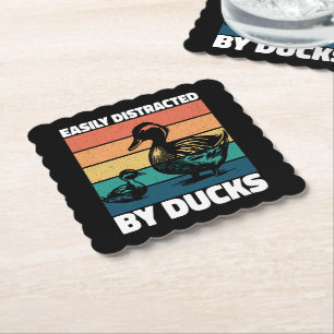 Dessous-de-verre En Papier Facilement Distrait Par Les Amoureux Des Canards C