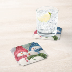 Dessous-de-verre En Papier Famille Snowman