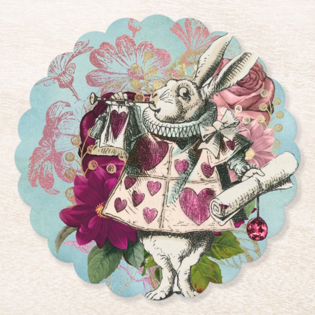 Dessous-de-verre En Papier Fancy Wonderland White Rabbit (Devant)
